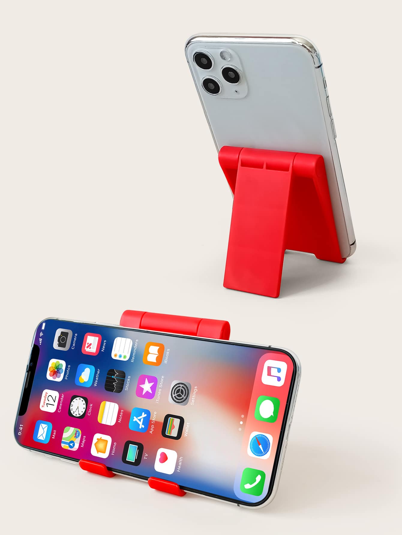 通用桌面手機支架 - 紅色 - 查看 1