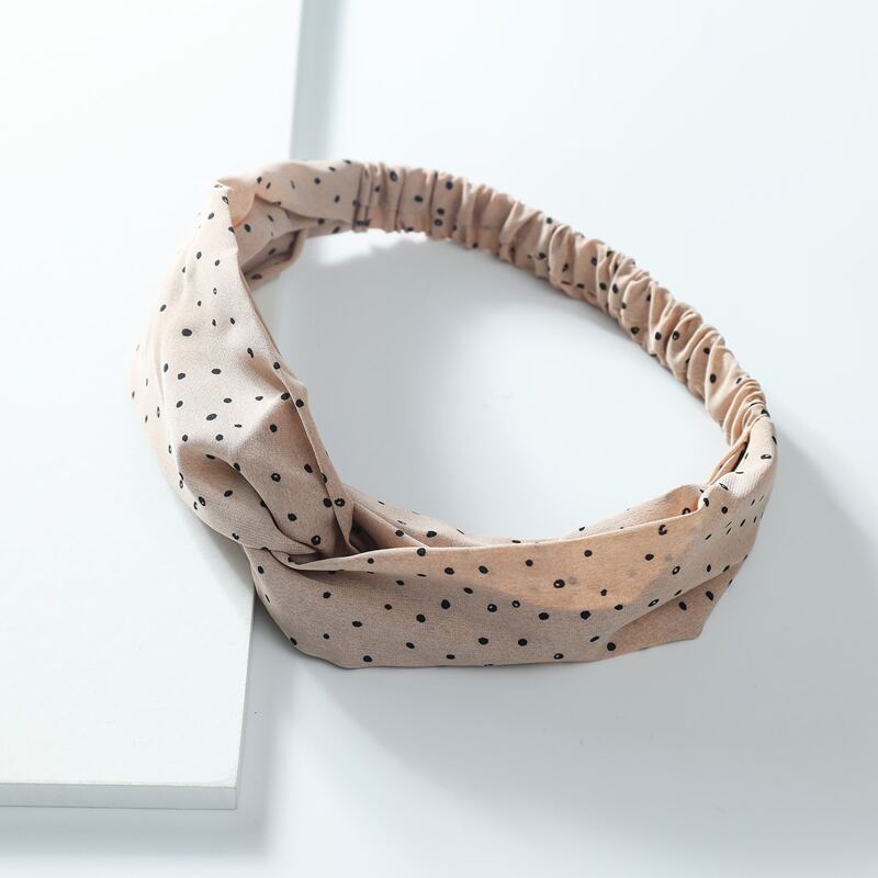 

Allover Print Twist Hair Band, Apricot