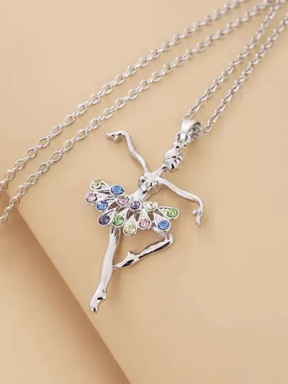 女孩芭蕾舞女孩吊墜項鍊