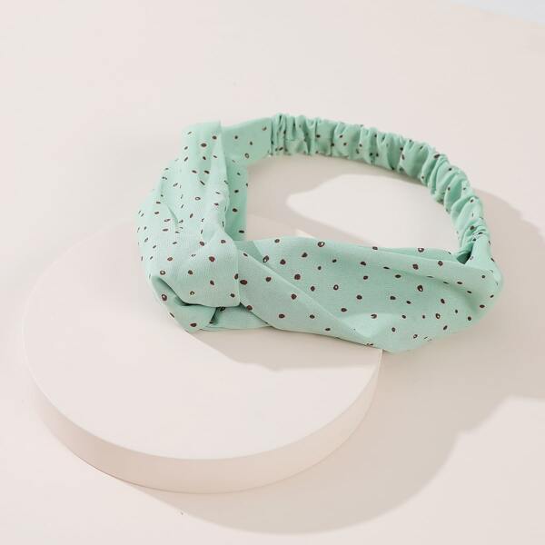 

Allover Print Twist Hair Band, Mint green