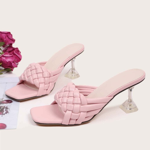 

Braided Mule Sandals, Baby pink