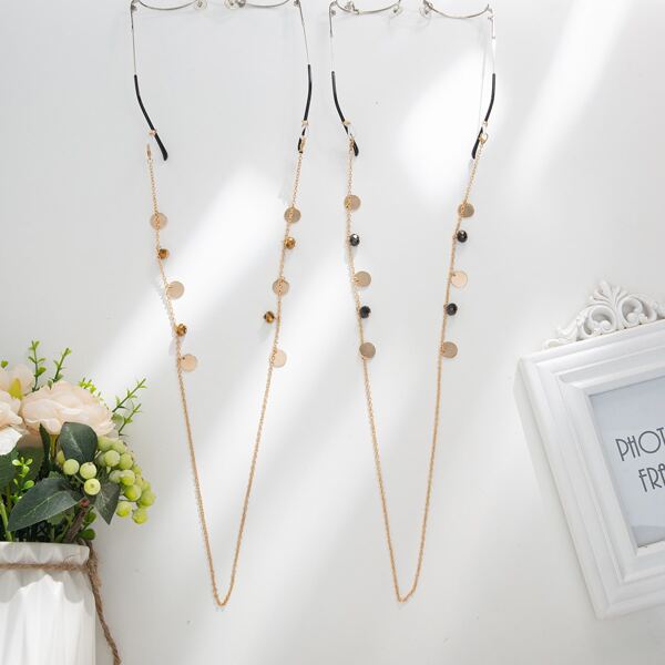 

2pcs Disc Charm Glasses Chain, Multicolor