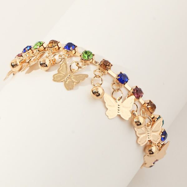 

Girls Heart Charm Bracelet, Multicolor