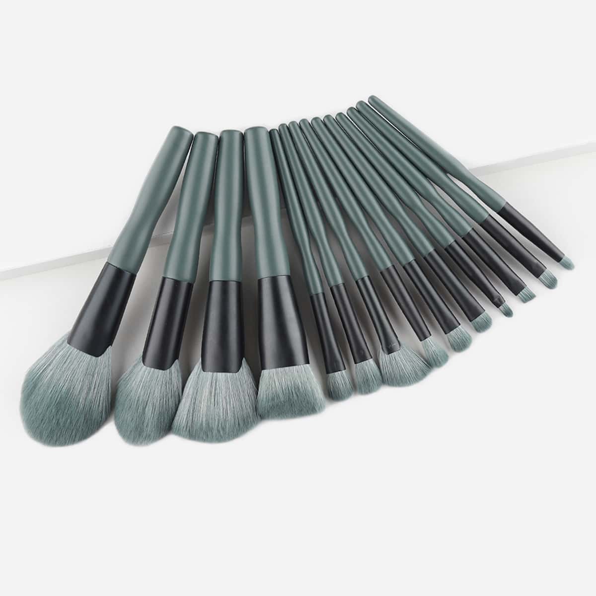 

14pcs Makeup Brush Set, Dark green