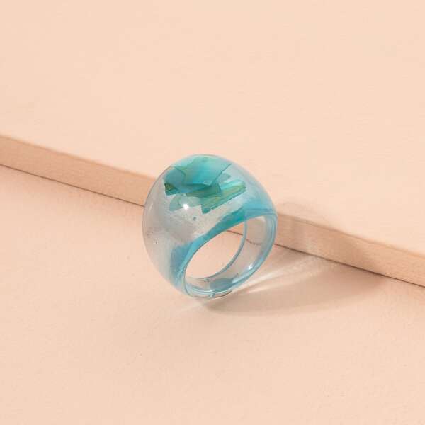 

Clear Resin Ring, Blue