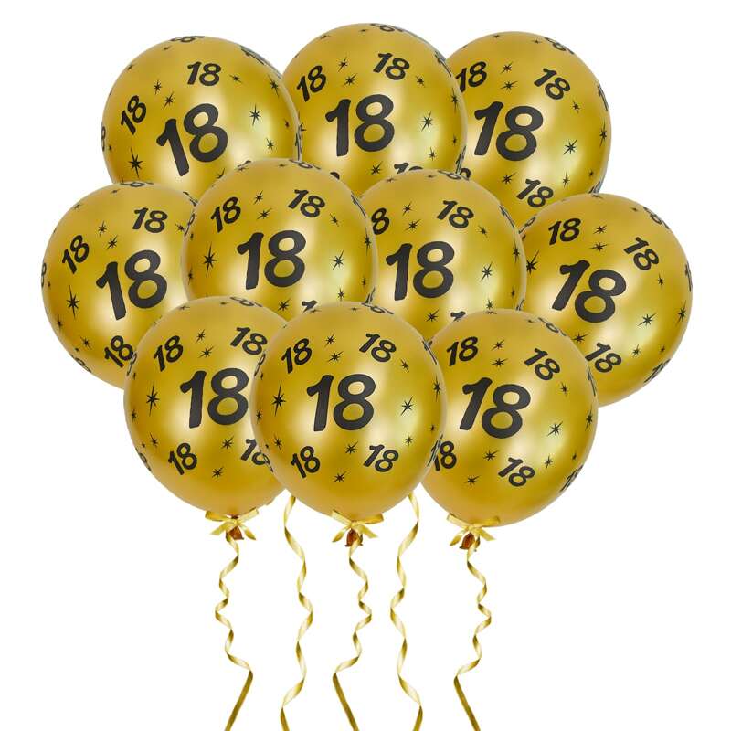 

10pcs Figure Graphic Balloon, Gold