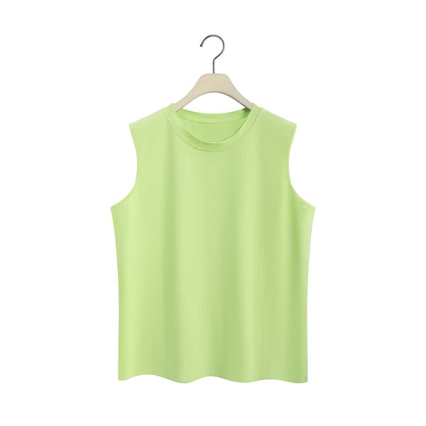 

Solid Crew Neck Tank Top, Lime green