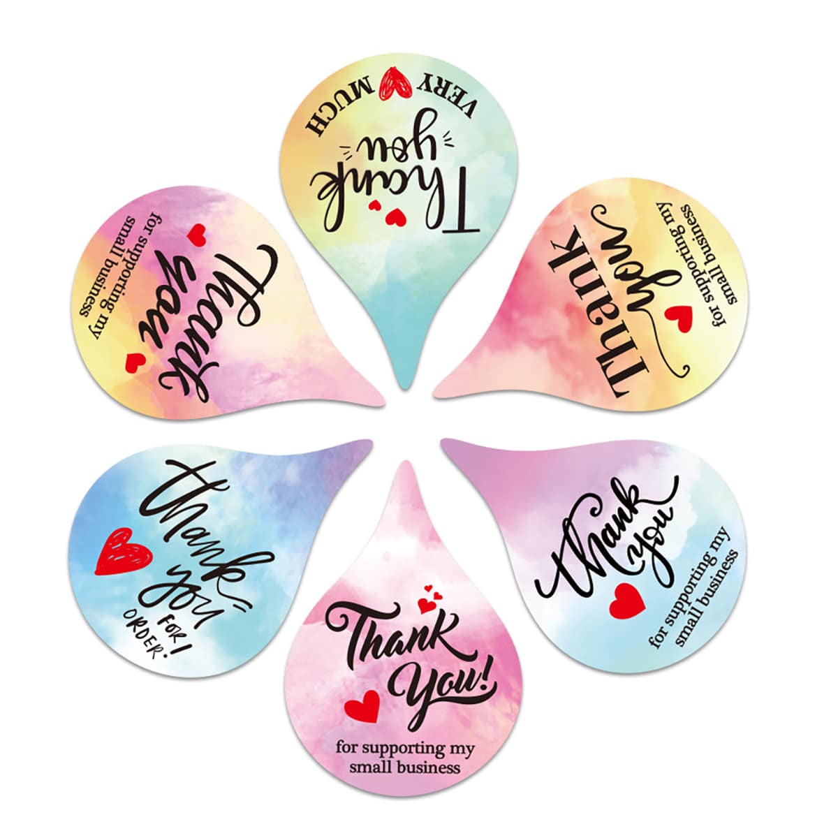 

1pc Waterdrop Shaped Slogan Sticker Tape, Multicolor