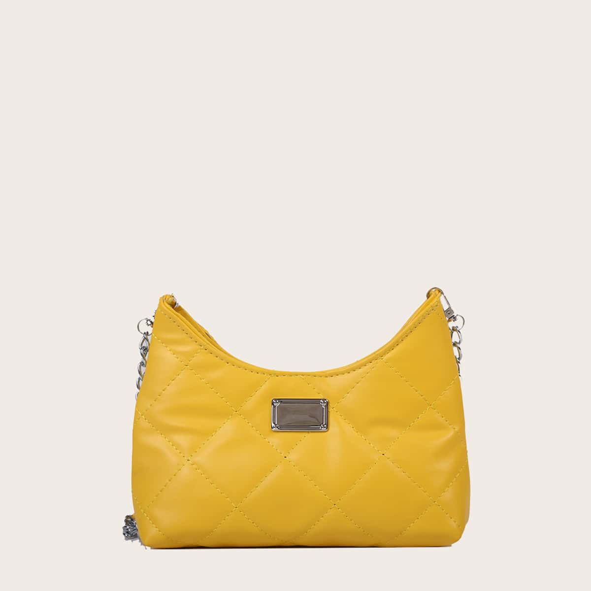 

Quilted Chain Crossbody Bag, Yellow