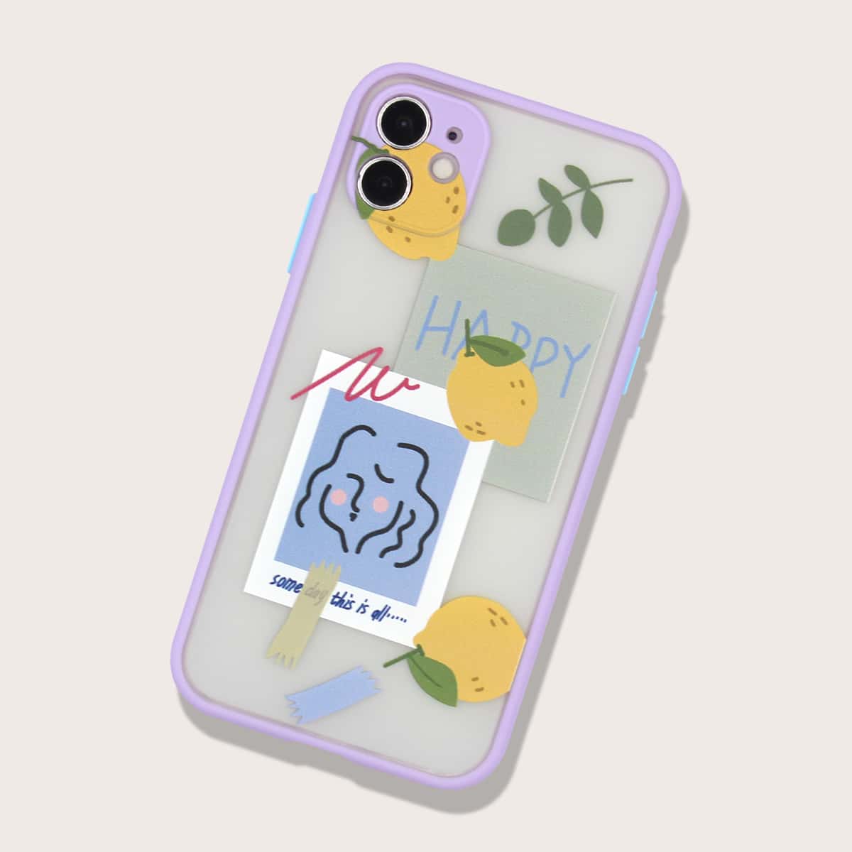 

Lemon & Letter Phone Case, Purple