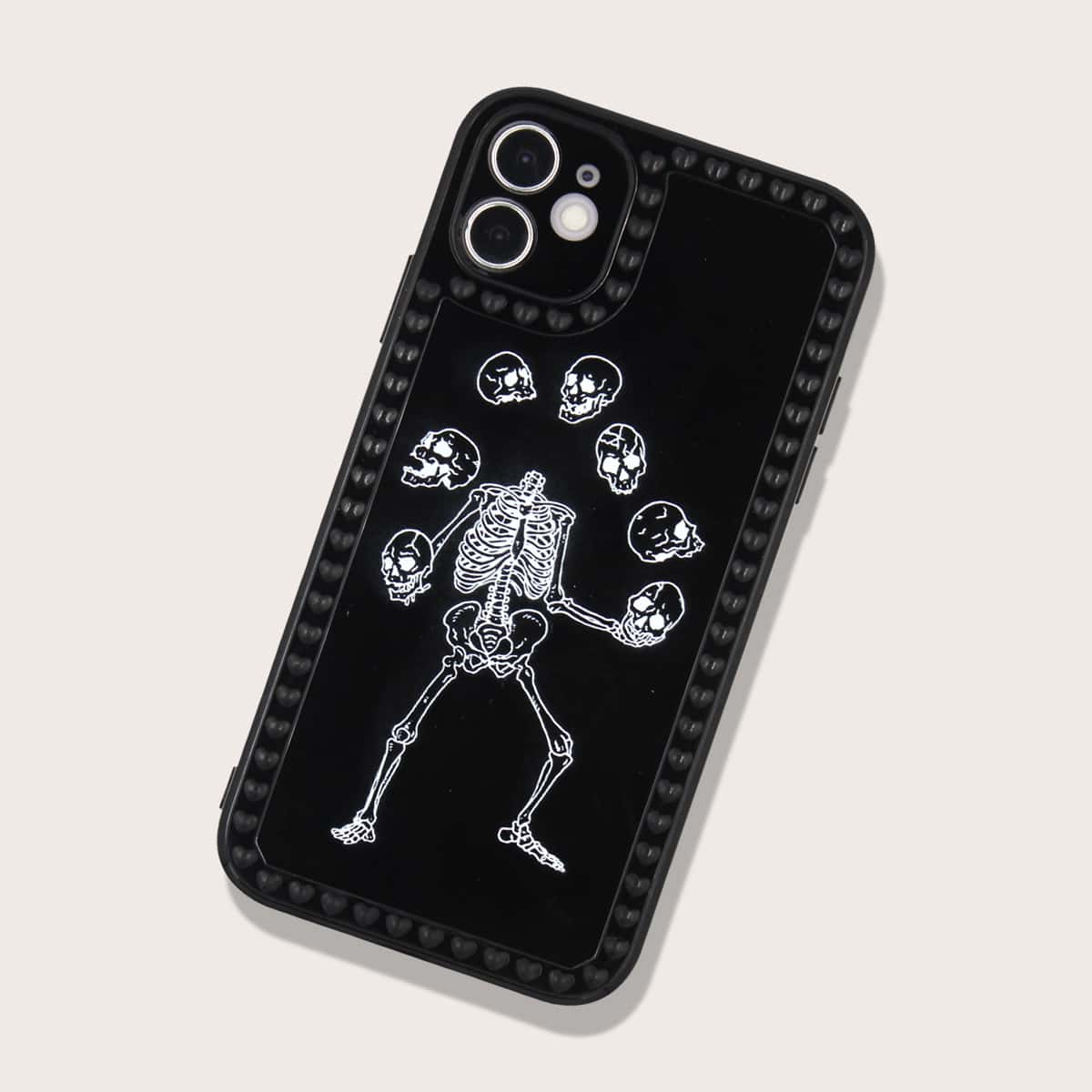 

Skeleton Graphic Phone Case, Black