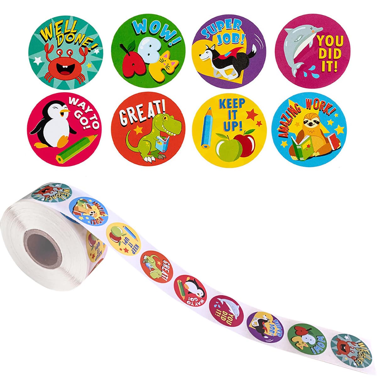

1pc Round Cartoon Sticker Tape, Multicolor