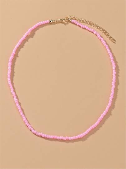 1 Stück Halskette mit Perlen Dekor