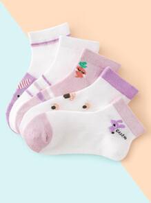 5pairs Baby Cartoon Graphic Socks - Multicolor - View 1