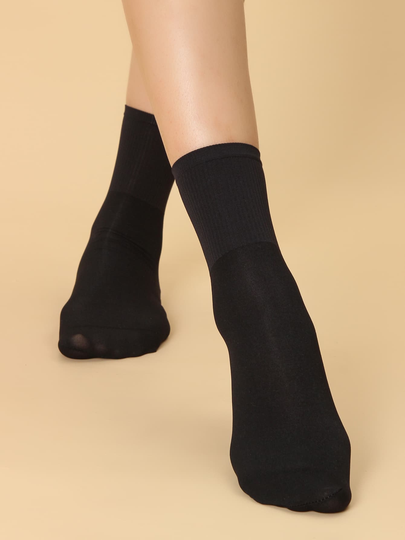 5pairs Solid Crew Socks, Fall