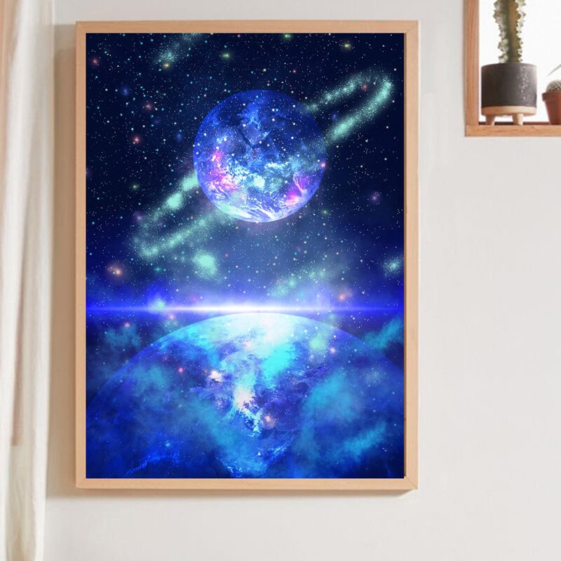 

Galaxy Print Unframed Painting, Multicolor