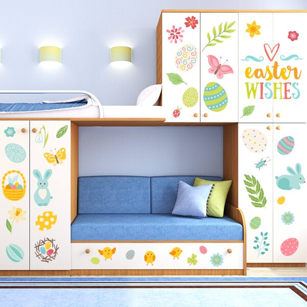

Kids Easter Pattern Wall Sticker, Multicolor
