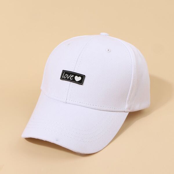 

Men Letter Patched Baseball Cap, White