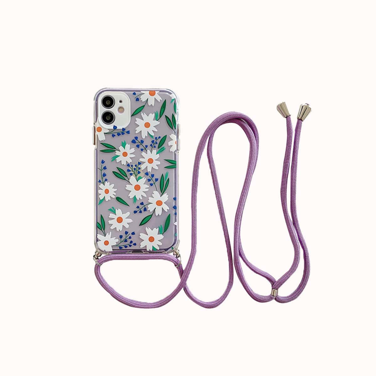 

Floral Phone Case With Lanyard, Multicolor