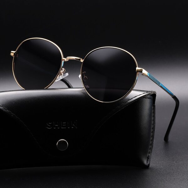 

Men Round Frame Sunglasses, Dark grey