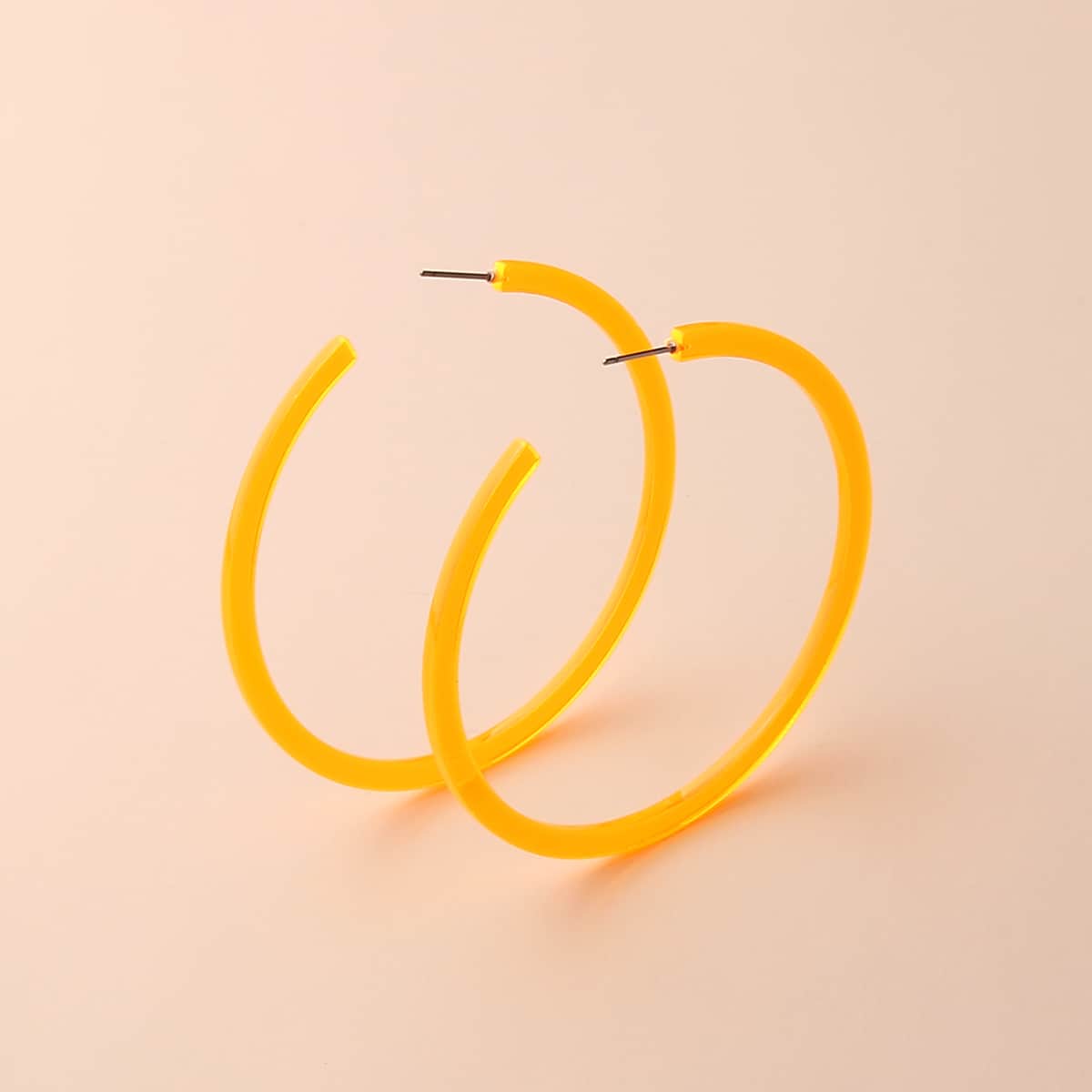 

Clear Hoop Earrings, Orange