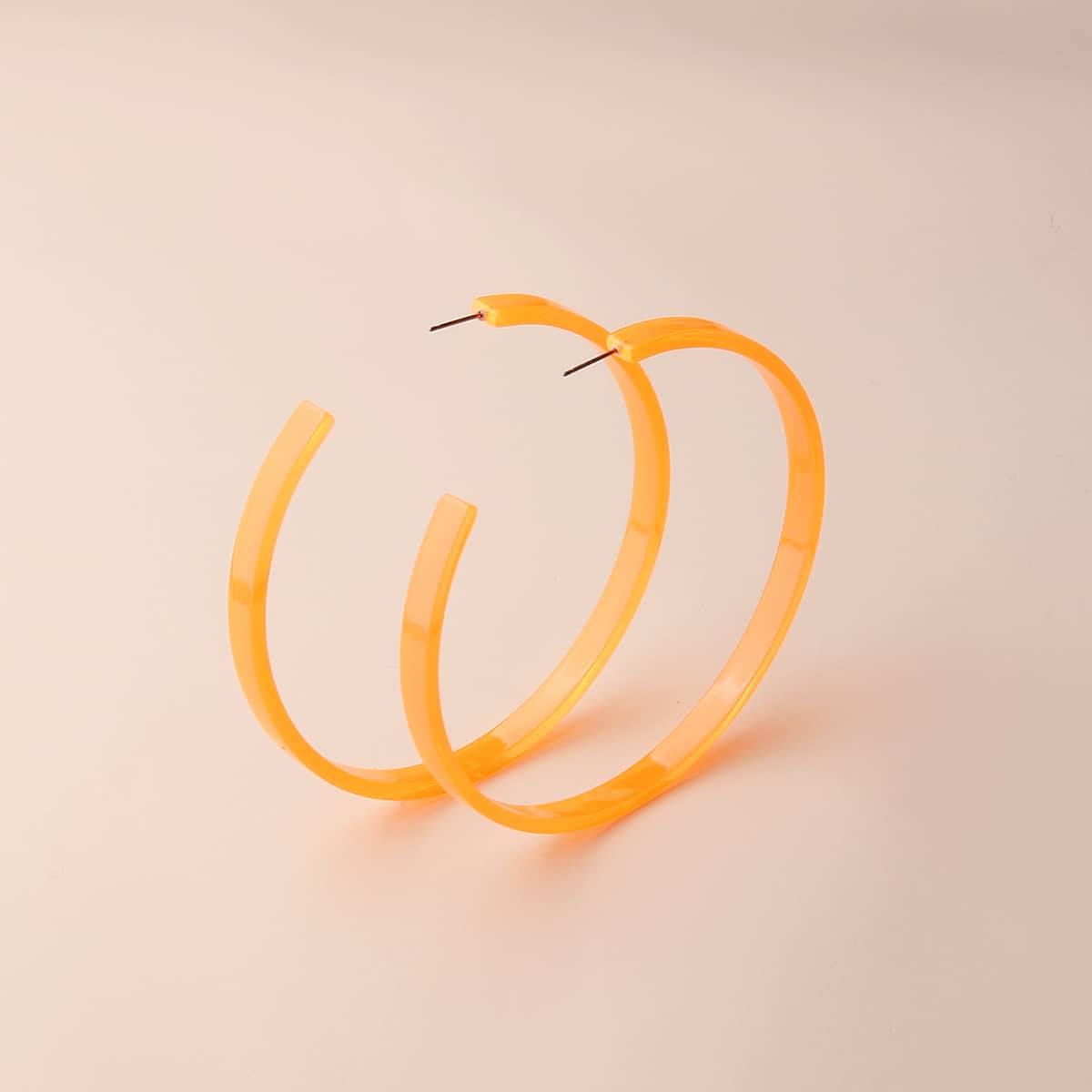 

Clear Hoop Earrings, Orange