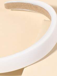 Simple Plain Headband - White - View 3