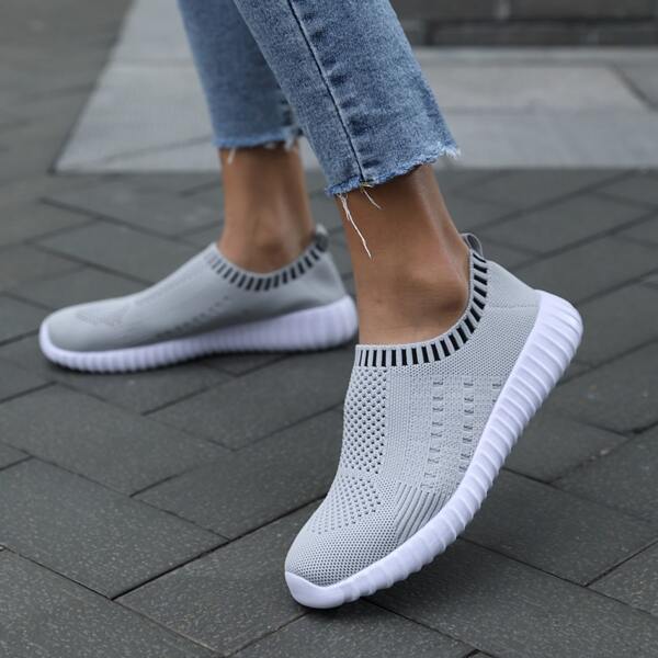 

Slip On Knit Sneakers, Light grey
