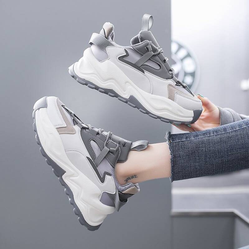 

Colorblock Lace-up Chunky Sneakers, Multicolor