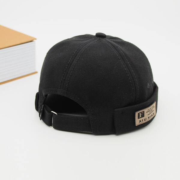 

Men Letter Graphic Docker Hat, Black