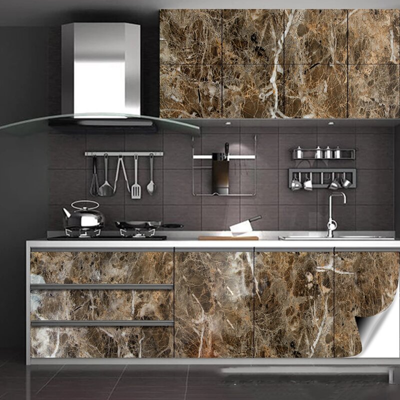 

1sheet Marble Pattern Self Adhesive Wall Paper, Multicolor