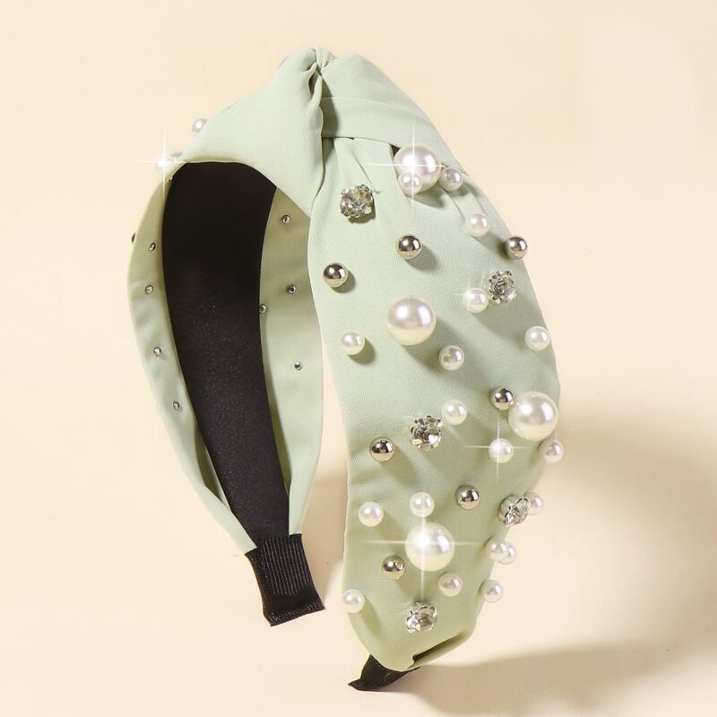 

Faux Pearl Decor Hair Hoop, Green
