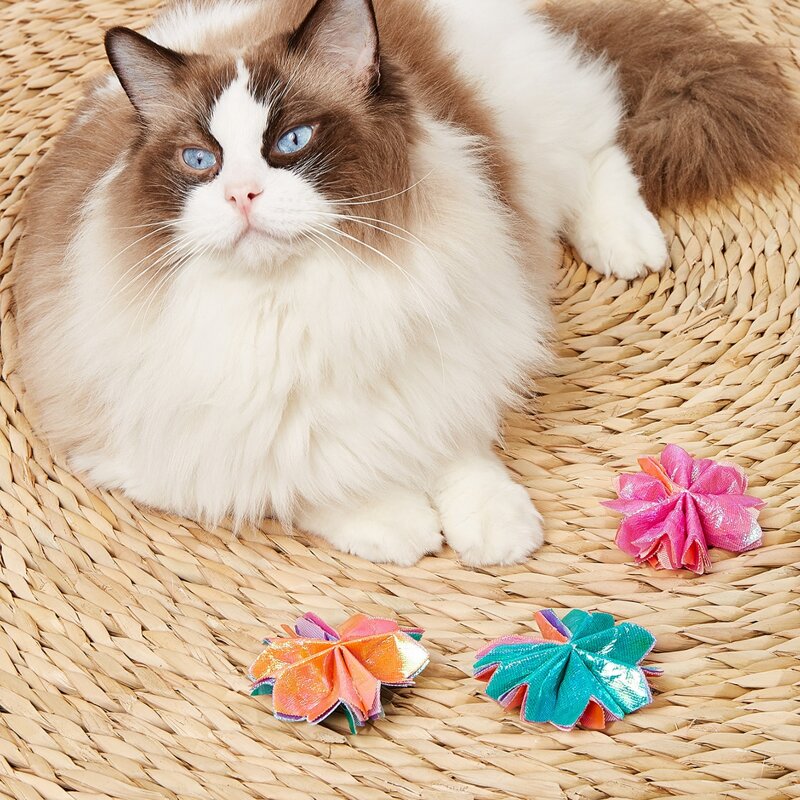 

3pcs Flower Ball Cat Teaser Toy, Multicolor