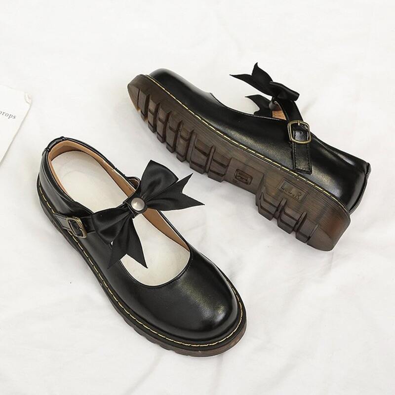 

Bow Strap Mary Jane Flats, Black