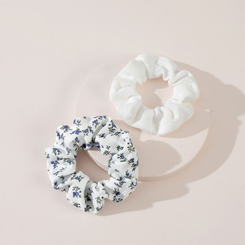 

2pcs Ditsy Floral Print Scrunchie, Multicolor