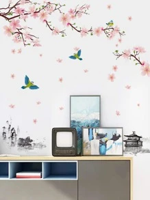 花朵和小鳥圖案墻面貼紙 - 彩色 - 查看 5