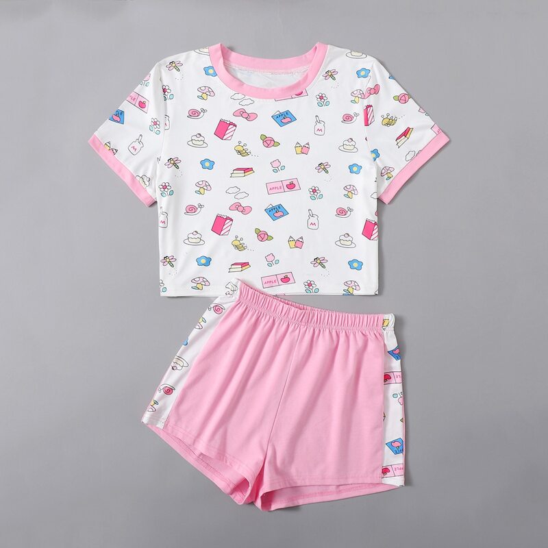 

Letter Cartoon Graphic Lounge Set, Multicolor