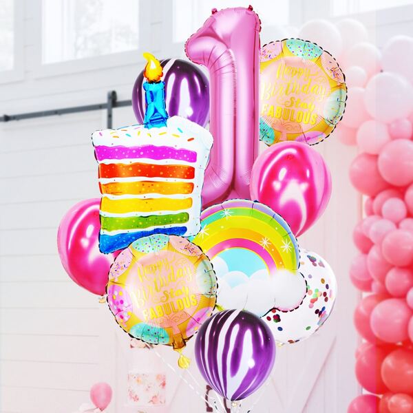 

13pcs 1st Birthday Party Balloon Set, Multicolor