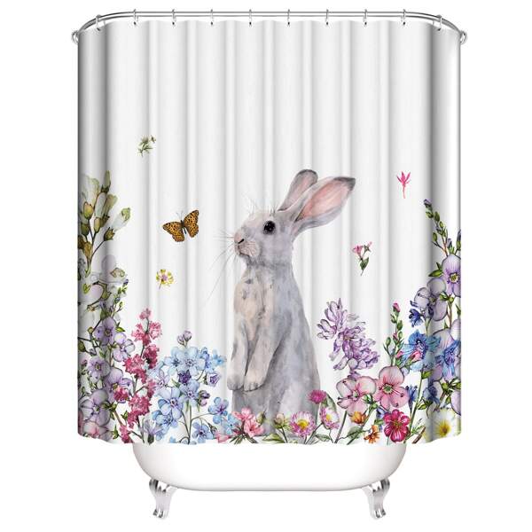 

Rabbit Print Easter Shower Curtain, Multicolor