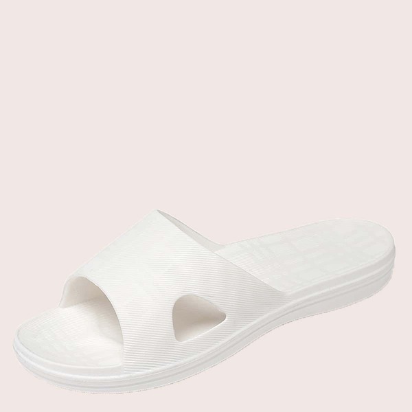 

Men Minimalist Open Toe Slippers, White