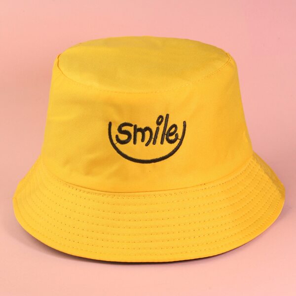 

Letter Embroidery Bucket Hat, Yellow