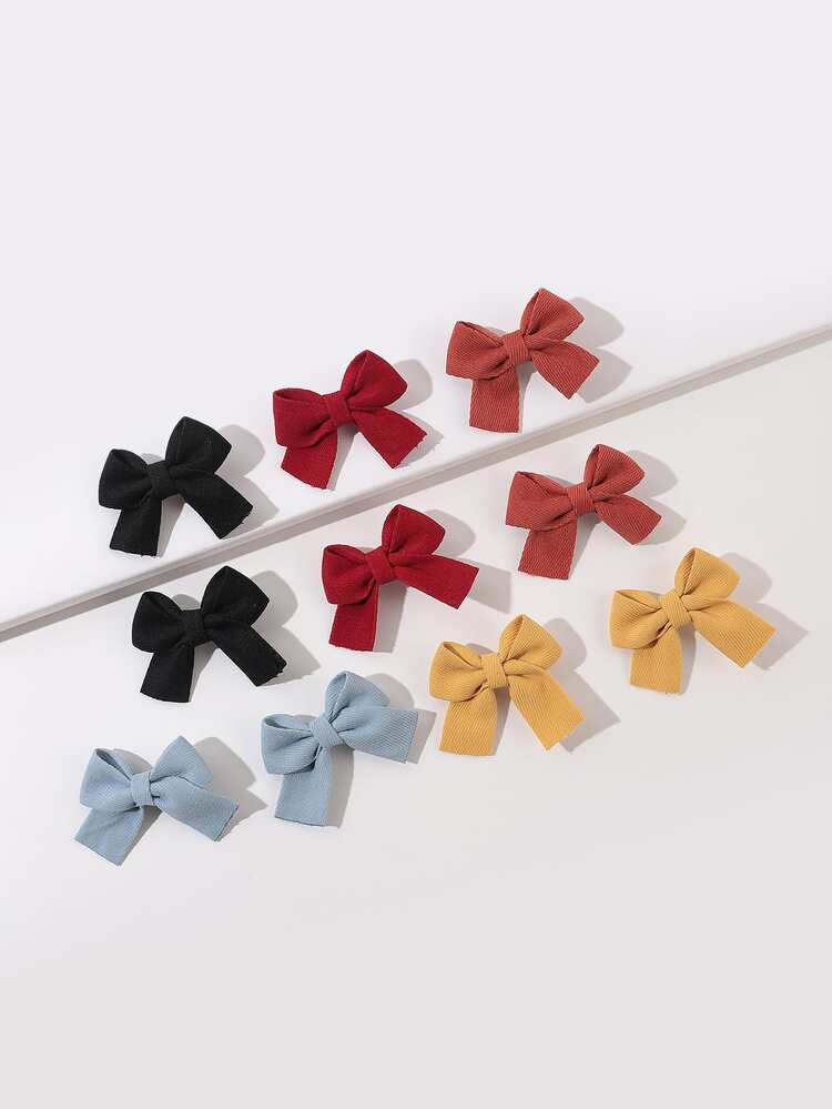10pcs Girls Bow Hair Clip - Multicolor - View 2
