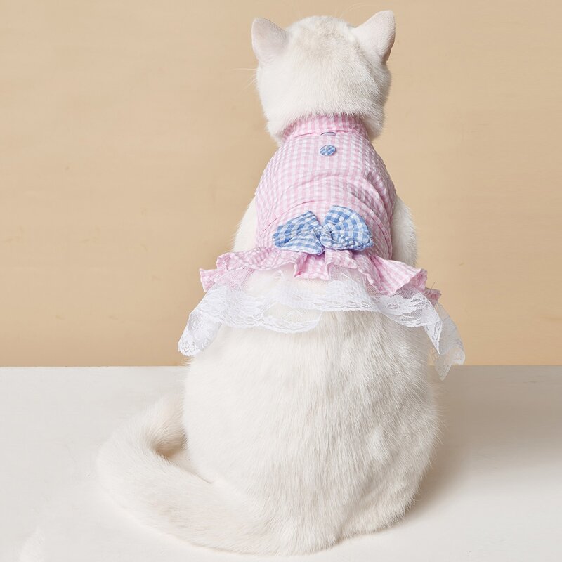 

Bow Decor Plaid Pet Dress, Pink