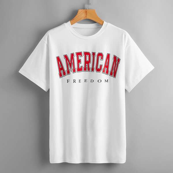 

Letter Graphic Round Neck Tee, White