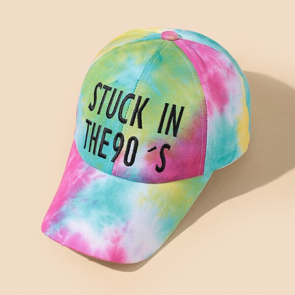 

Letter Embroidered Baseball Cap, Multicolor