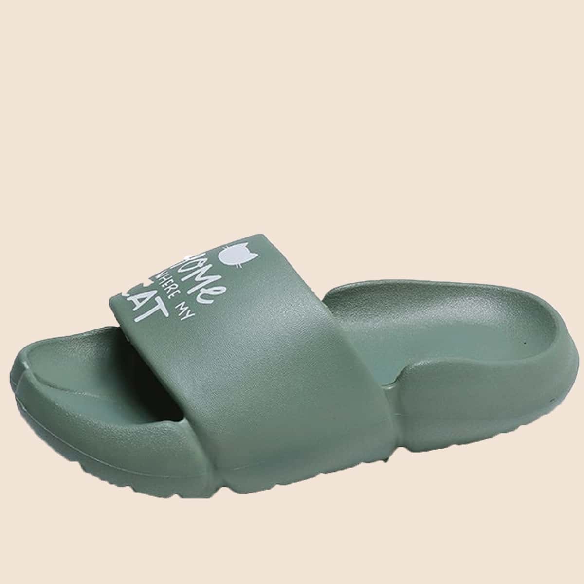 

Cartoon Cat Slides, Mint green