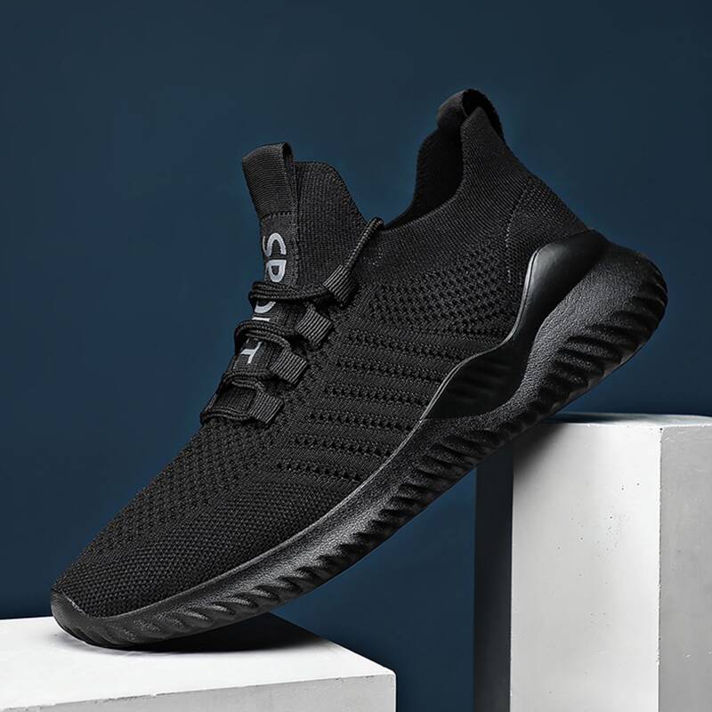 

Guys Lace-up Front Knit Sneakers, Black