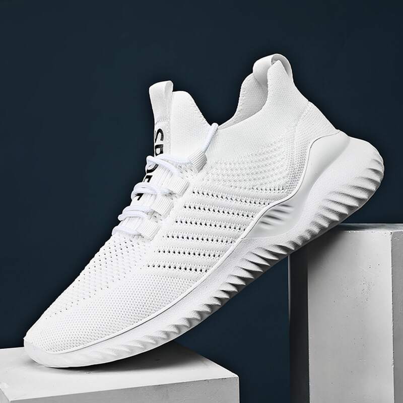 

Guys Lace-up Front Knit Sneakers, White