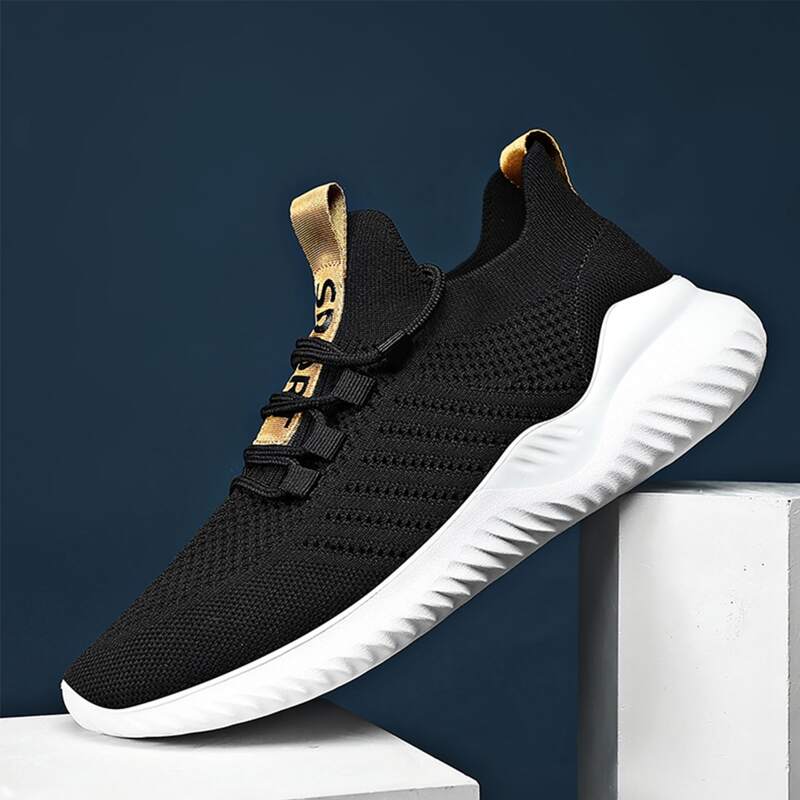

Guys Lace-up Front Knit Sneakers, Black