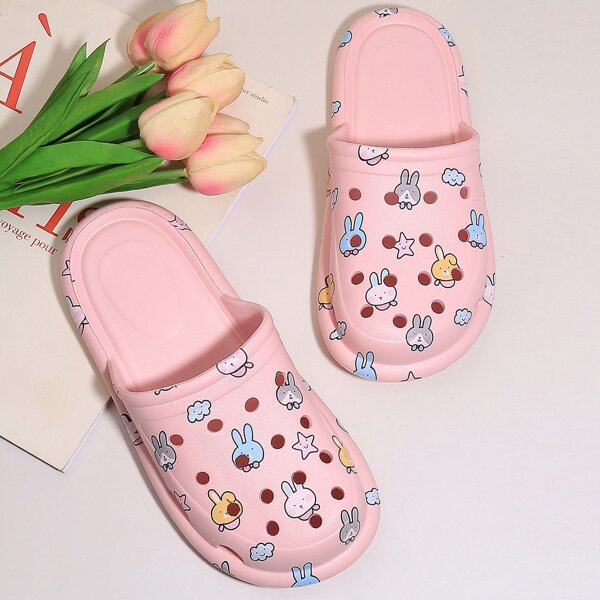 

Cartoon Graphic Vented Clogs, Pink